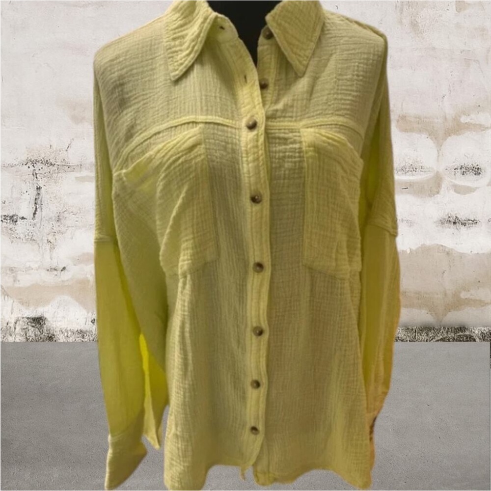 NWOT Free People We The Free New With Tags Cardiff Button Down - Picture 3 of 6